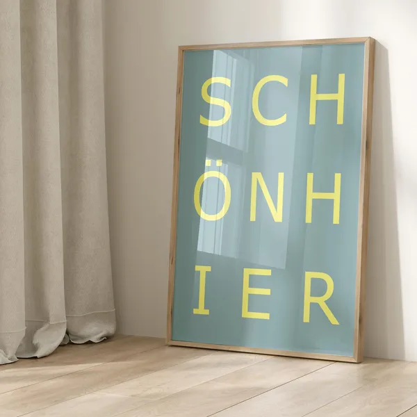 Nice Turquoise Neon Travel Poster