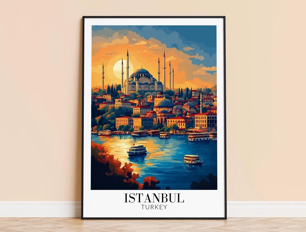 Istanbul Travel Print, Europe Wall Art