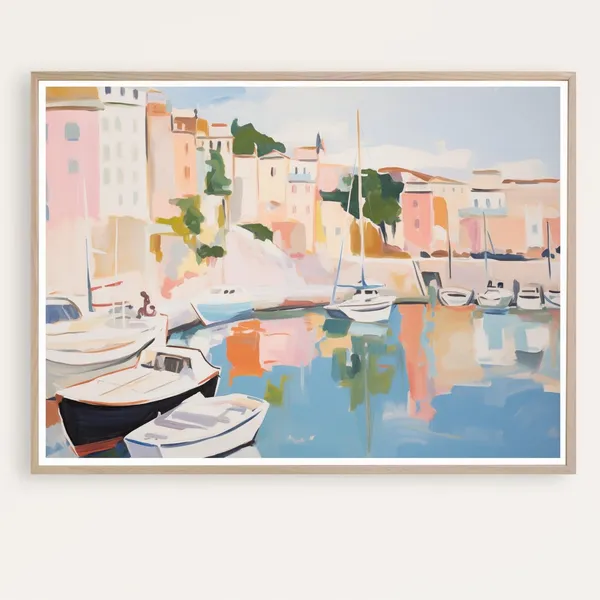 St Tropez Harbor, French Riviera Travel Poster