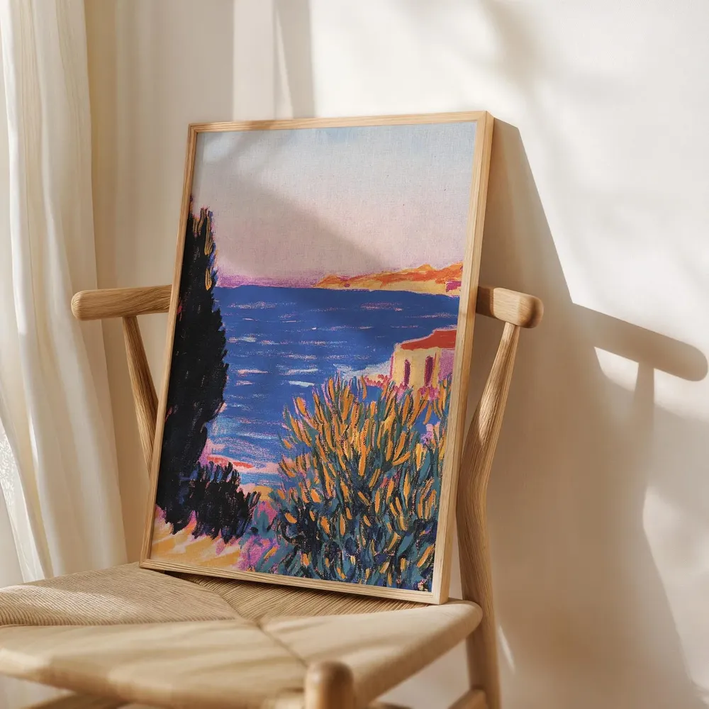 Greek Island Retro Beach Art Print - Image 3