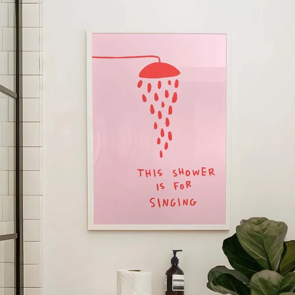 This Shower Is For Singing Retro Bathroom Quote Poster