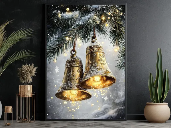 Vintage Jingle Bells Christmas Holiday Poster