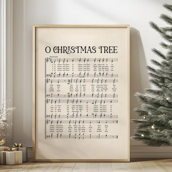 O Christmas Tree Vintage Carol Art Print