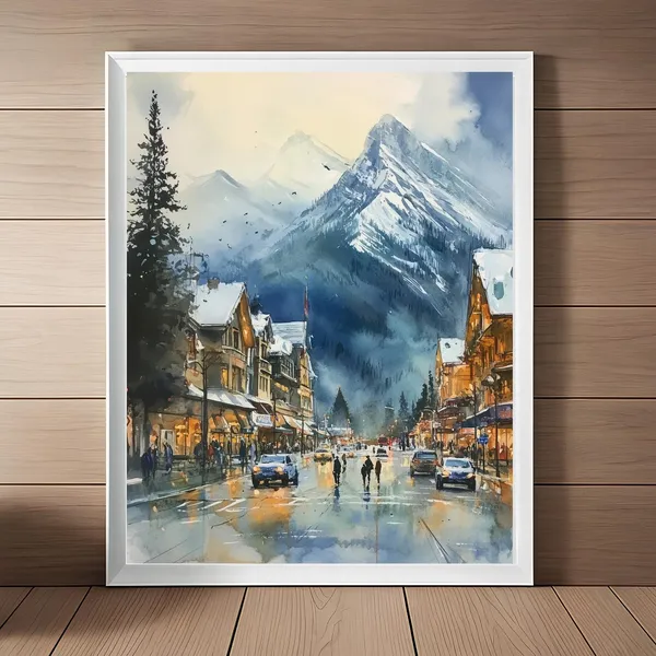 Banff Painting Canada Art Print, Travel Poster