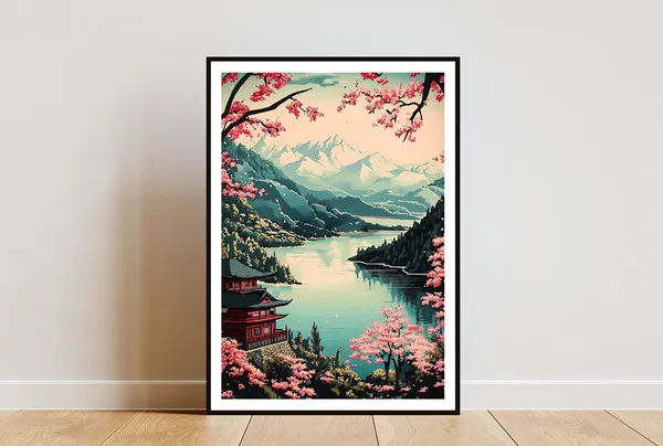 Japanese Countryside Retro Anime Poster Print