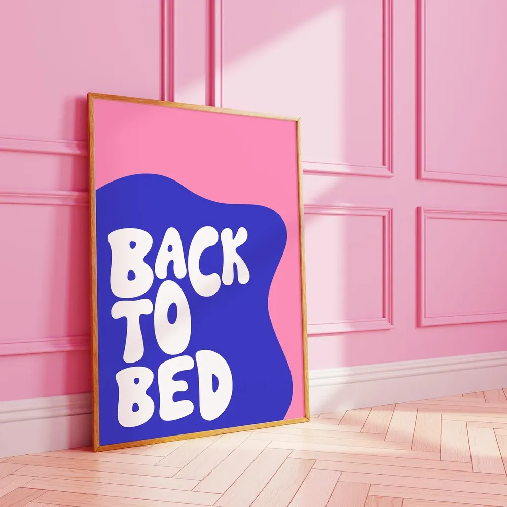 Back To Bed Funky Wavy Art Print