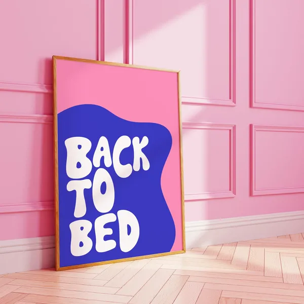 Back To Bed Funky Wavy Art Print