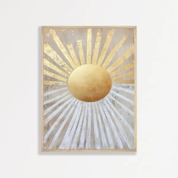 Boho Abstract Sun Print, Minimalist Neutral Art Print