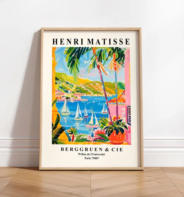 Matisse-Inspired Sailing Art Print, Beachy Decor