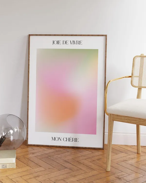 Positive Aura Quote, Joie De Vivre Modern Art Print