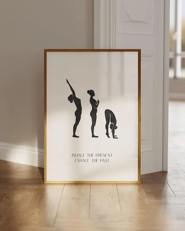 Inhale Exhale Yoga Quote Poster, Mindfulness Art Print