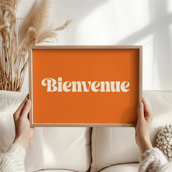 Bienvenue French Welcome Sign, Elegant Home Art Print