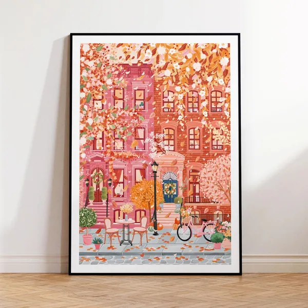 Autumn Brooklyn New York NYC Travel Poster