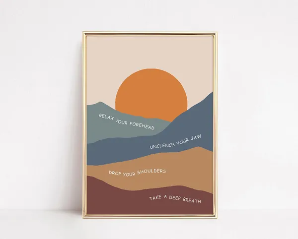 Grounding Technique Poster, Therapy Office Decor