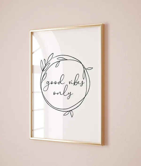 Affirmation Cards Good Vibes Only Quote Art Print