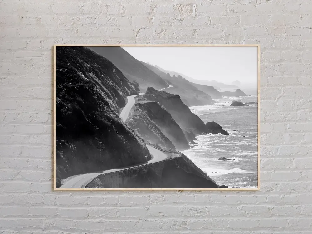 Big Sur Black And White Art Print