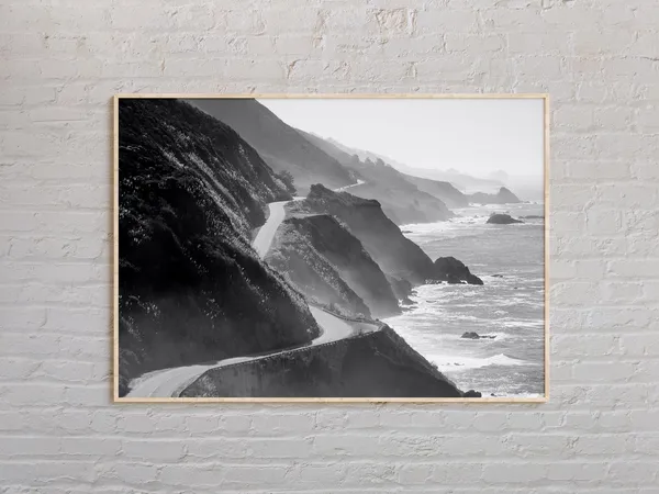 Big Sur Black And White Art Print