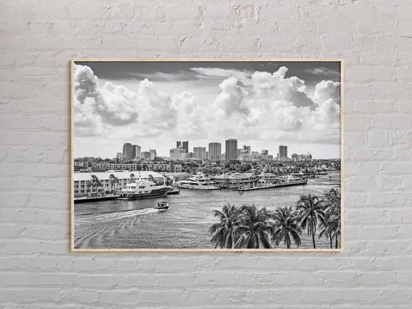 Fort Lauderdale Black and White Photo Art Print