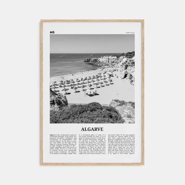 Algarve Black and White Art Print, Distrito De Faro Portugal