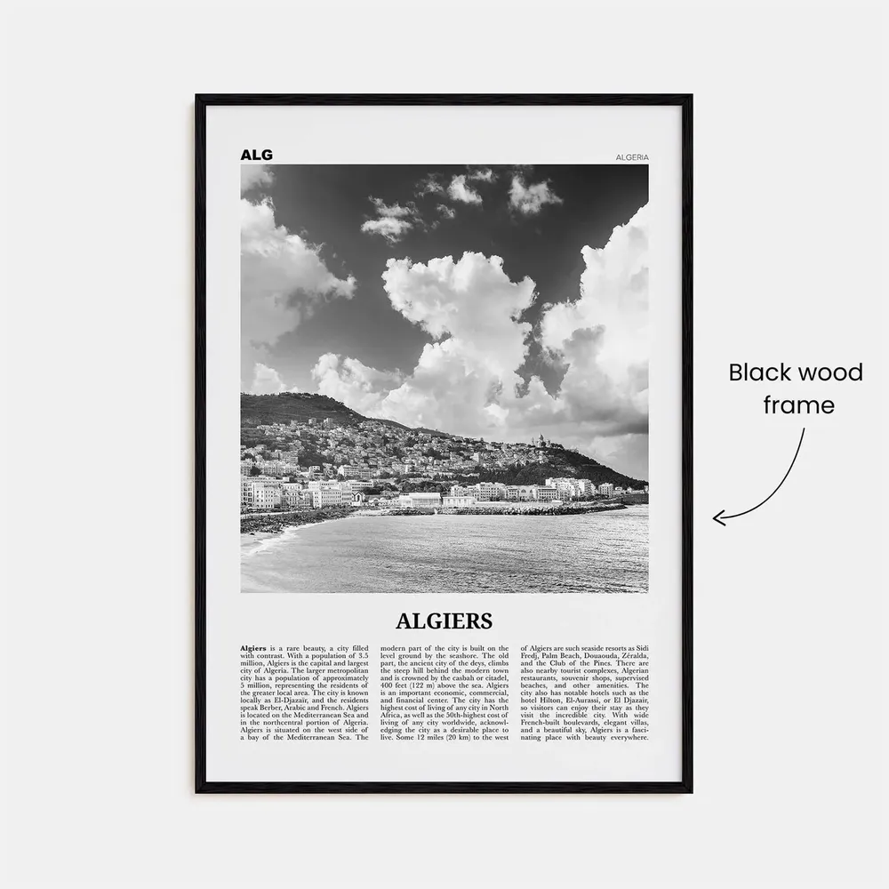 Algiers Black and White Art Print, Algeria Africa - Image 3