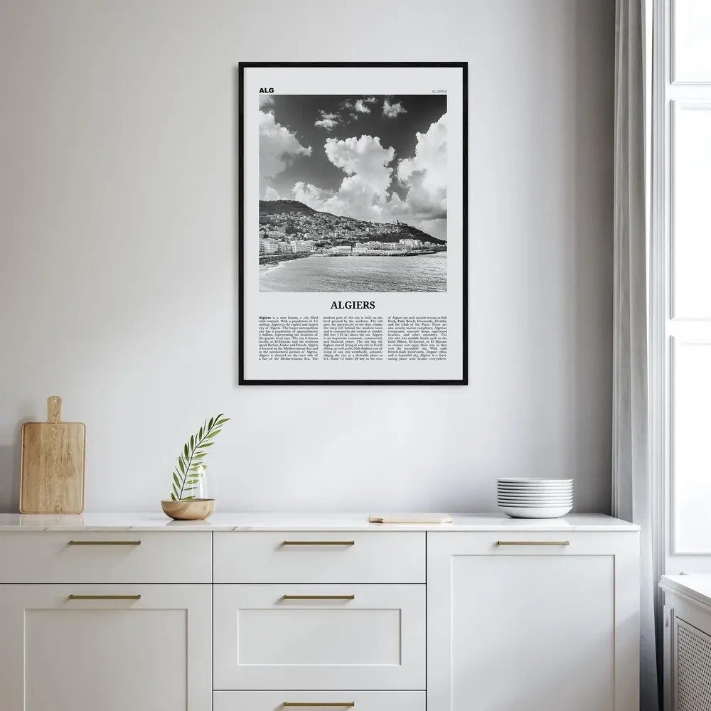 Algiers Black and White Art Print, Algeria Africa - Image 2