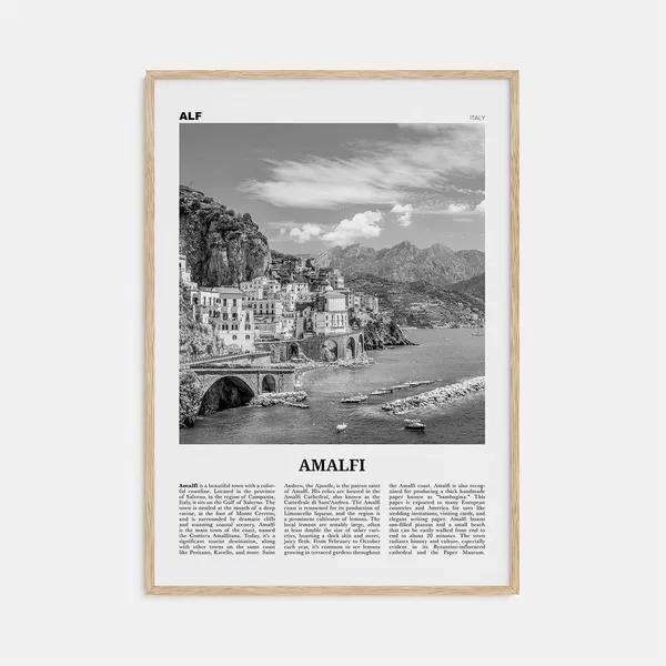 Amalfi Black And White No. 1 Travel Poster, Italy