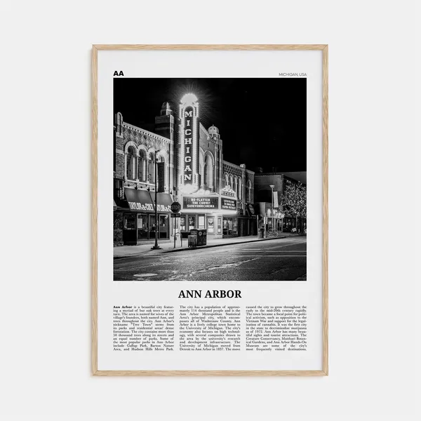 Ann Arbor Black and White Travel Poster No. 1