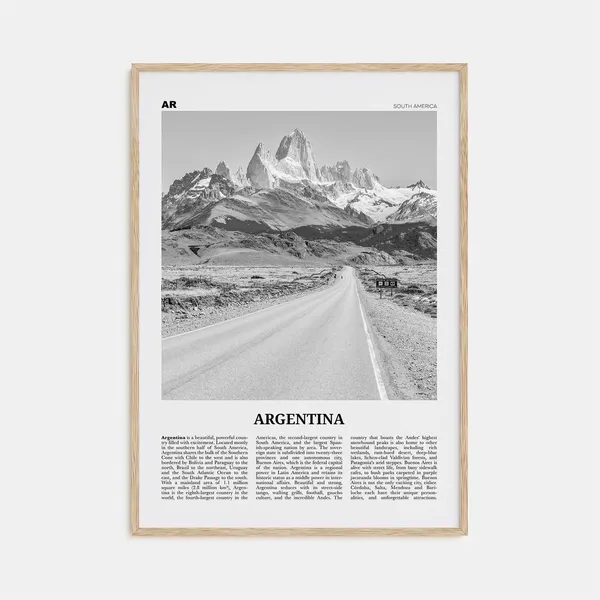 Argentina Black and White Travel Poster, Buenos Aires