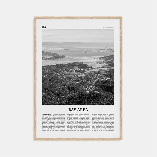 Bay Area Black and White Travel Poster Art Print