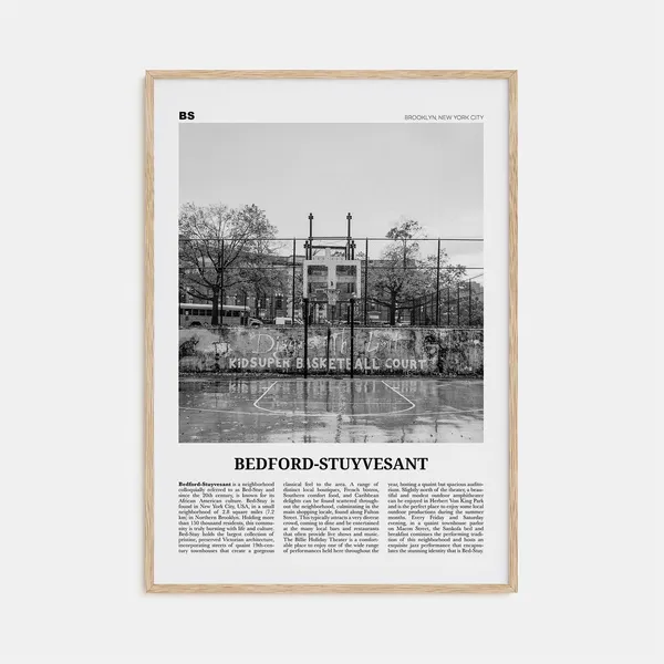 Bedford Stuyvesant Black and White Travel Poster