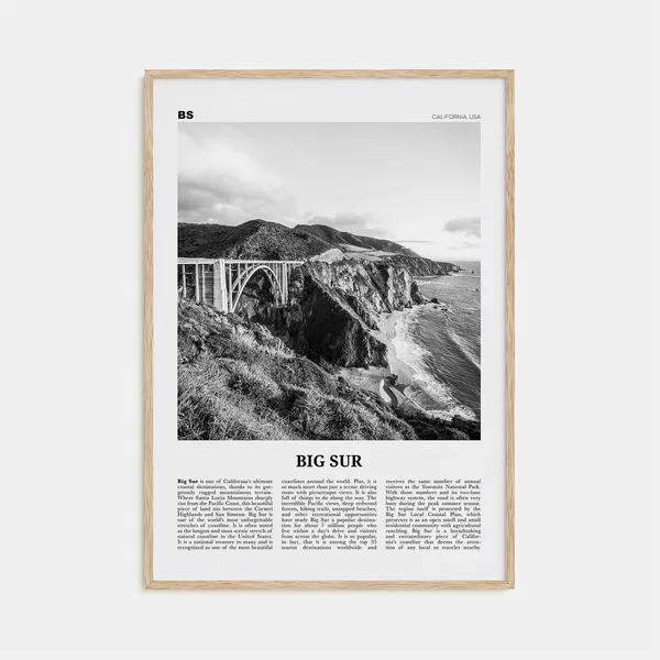 Big Sur Black and White No. 1 Travel Poster