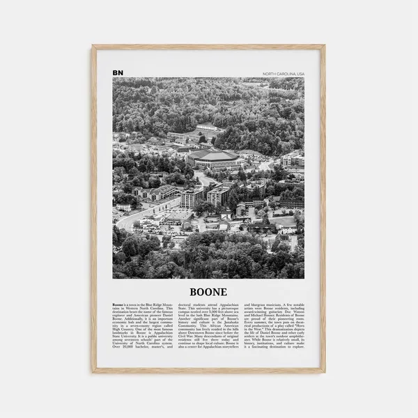 Boone, North Carolina Travel Poster, Black and White