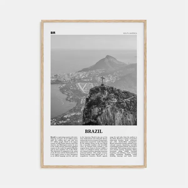 Brazil Black and White Travel Poster, Brasília