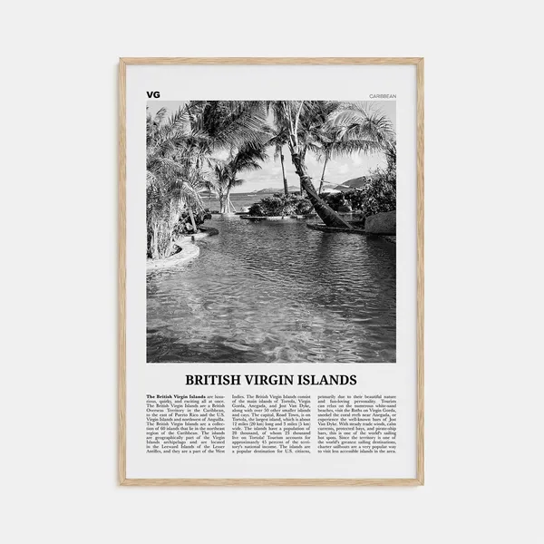 British Virgin Islands Black and White Travel Poster