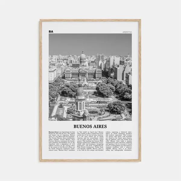 Buenos Aires Black and White No. 2 Travel Poster