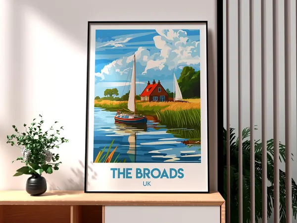 The Broads National Park Travel Poster, England