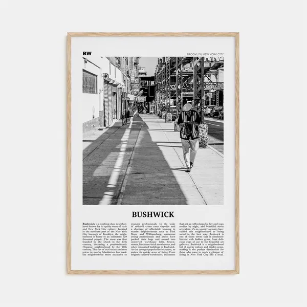 Bushwick Black And White Travel Poster, New York City