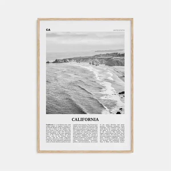 California Black and White Travel Poster, No. 1