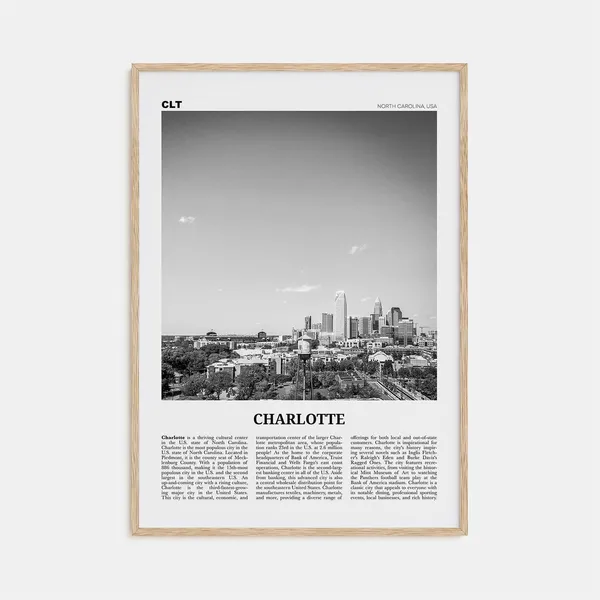 Charlotte Black And White No. 2 Travel Poster