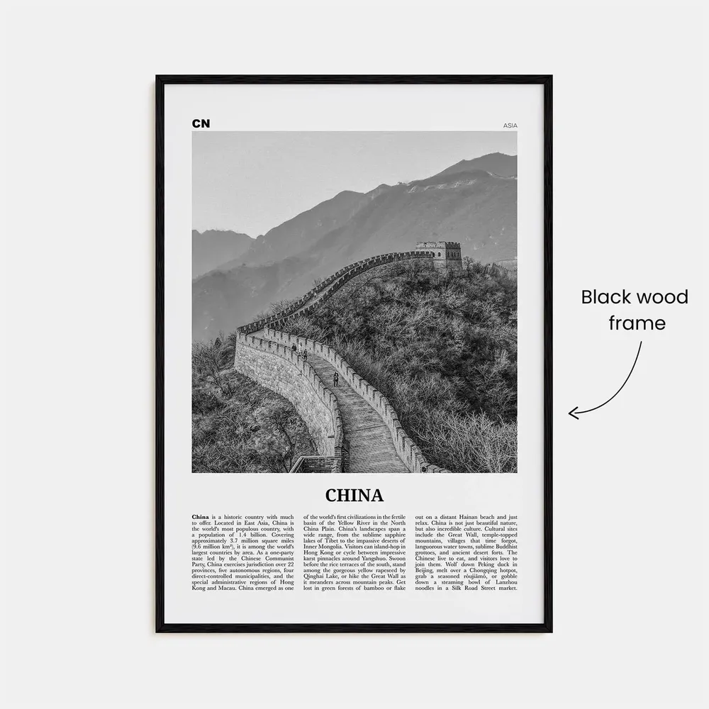 China Black And White Travel Poster, PRC Wall Decor - Image 3