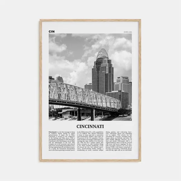 Cincinnati Black and White No. 2 Travel Poster