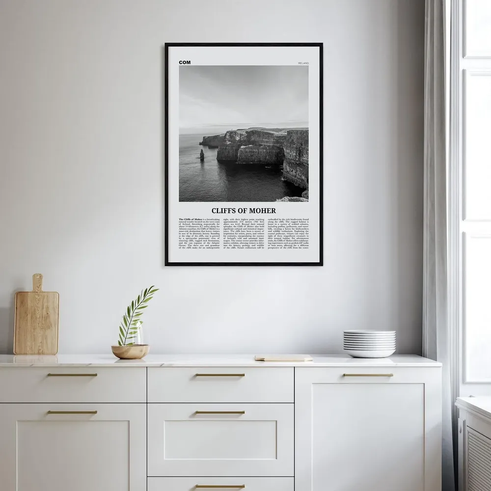 Cliffs Of Moher Black And White Travel Poster - Image 2