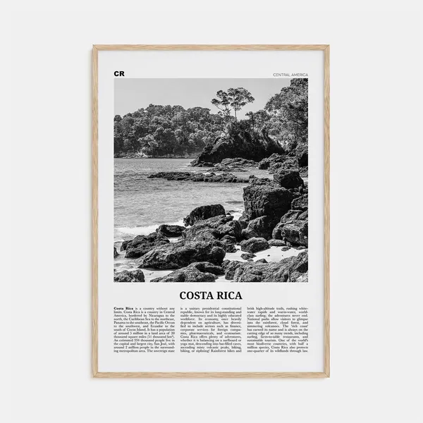 Costa Rica Black and White Wall Art Print, San Jose