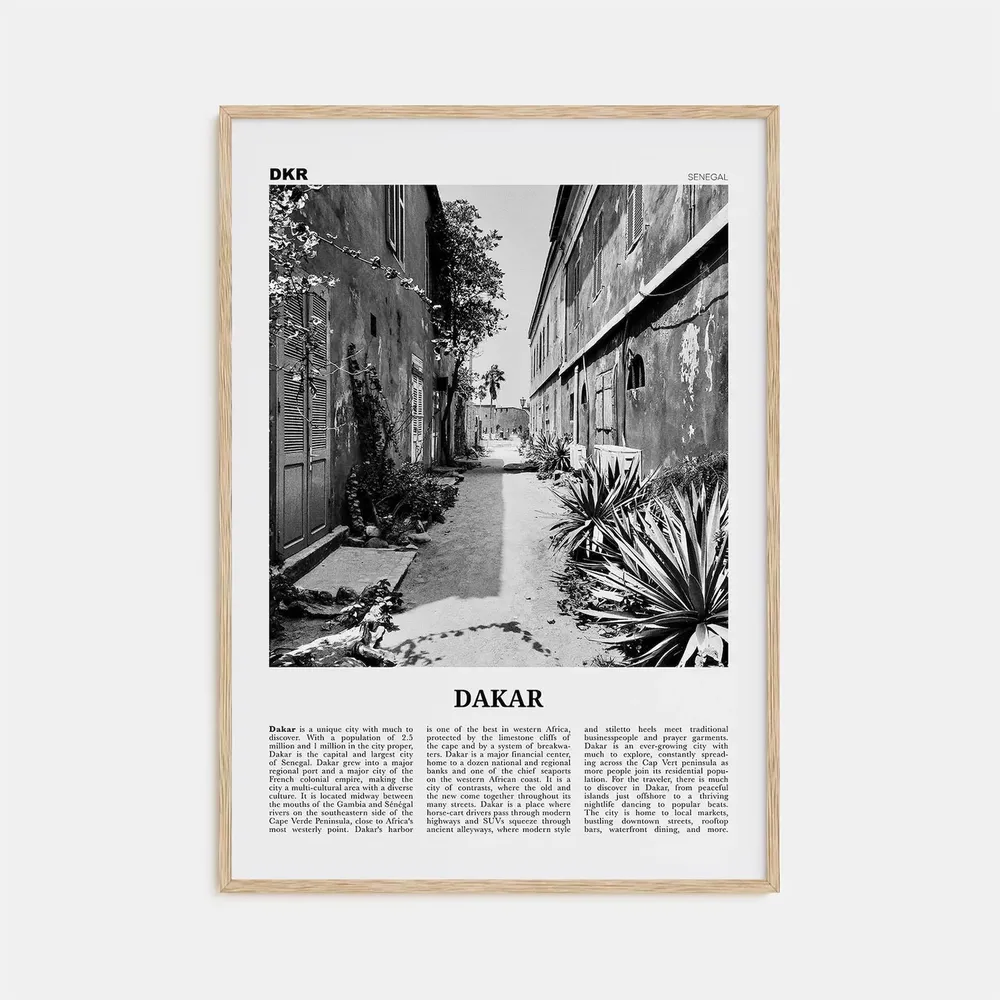 Dakar Black and White No. 1 Africa Travel Poster