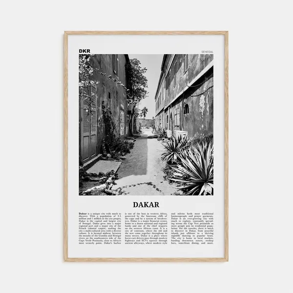 Dakar Black and White No. 1 Africa Travel Poster