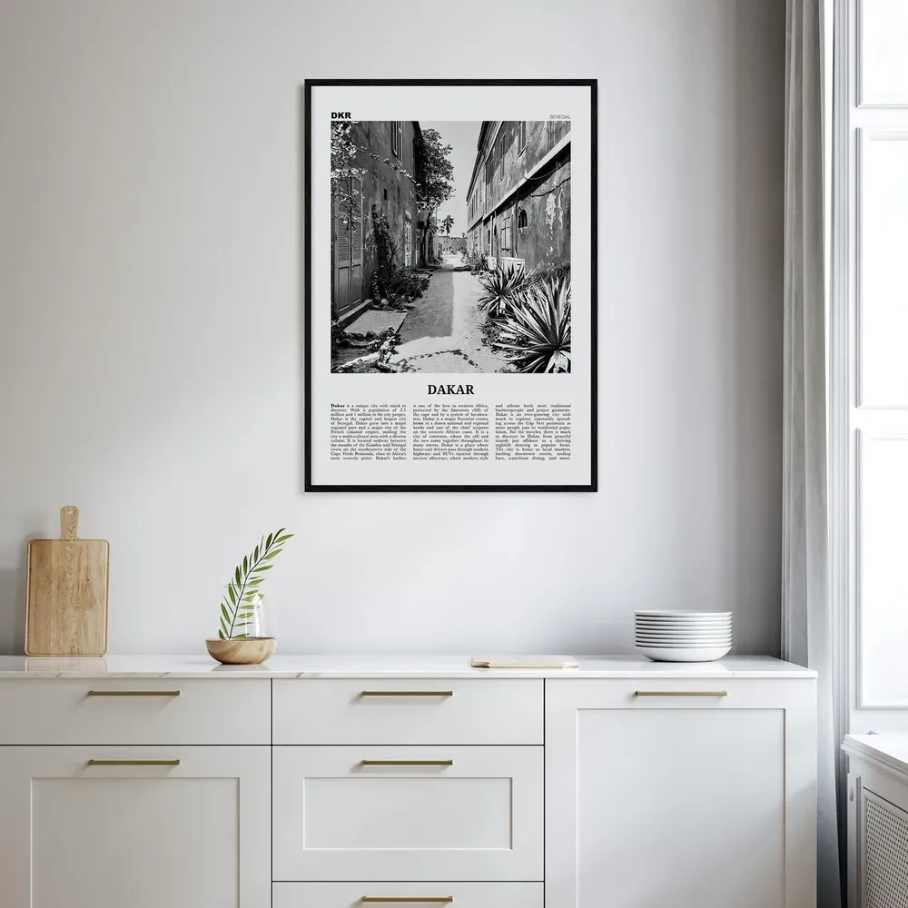 Dakar Black and White No. 1 Africa Travel Poster - Image 2