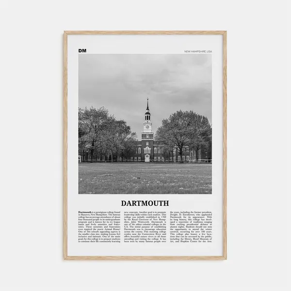 Dartmouth, New Hampshire Black And White Art Print