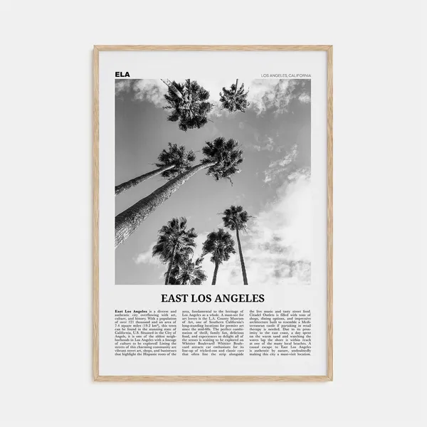 East Los Angeles Black and White Travel Poster
