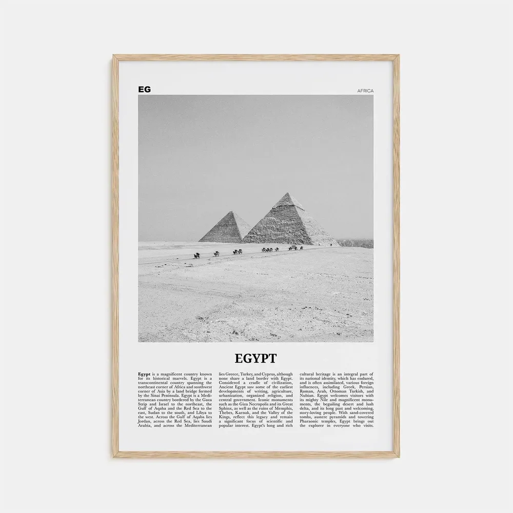 Egypt Black and White Photo Poster, Cairo