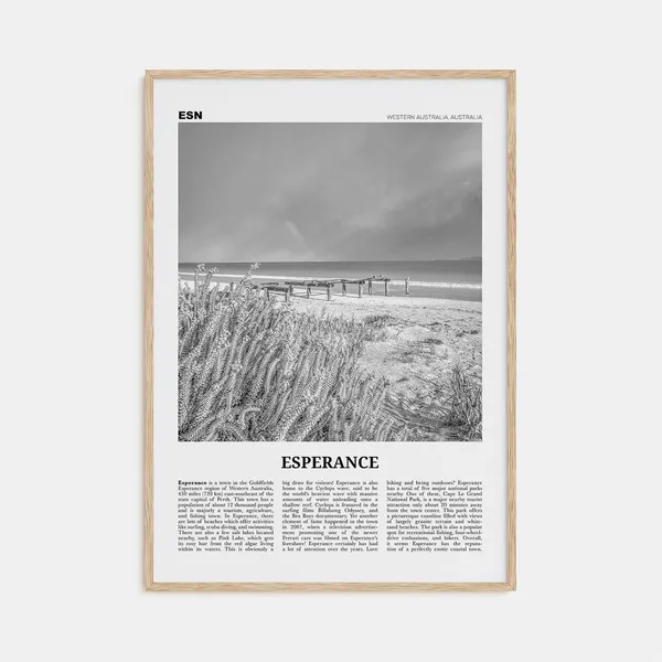Esperance Black and White Travel Poster, Australia